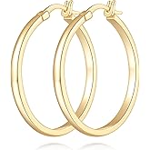 Aidomiya Gold Hoop Earrings for Women 14K Gold Hoop Earrings for Women Earring for Womens Hoops Understated Elegance with Smooth Lines Hoops Earring for Womens 20/25/30/40mm