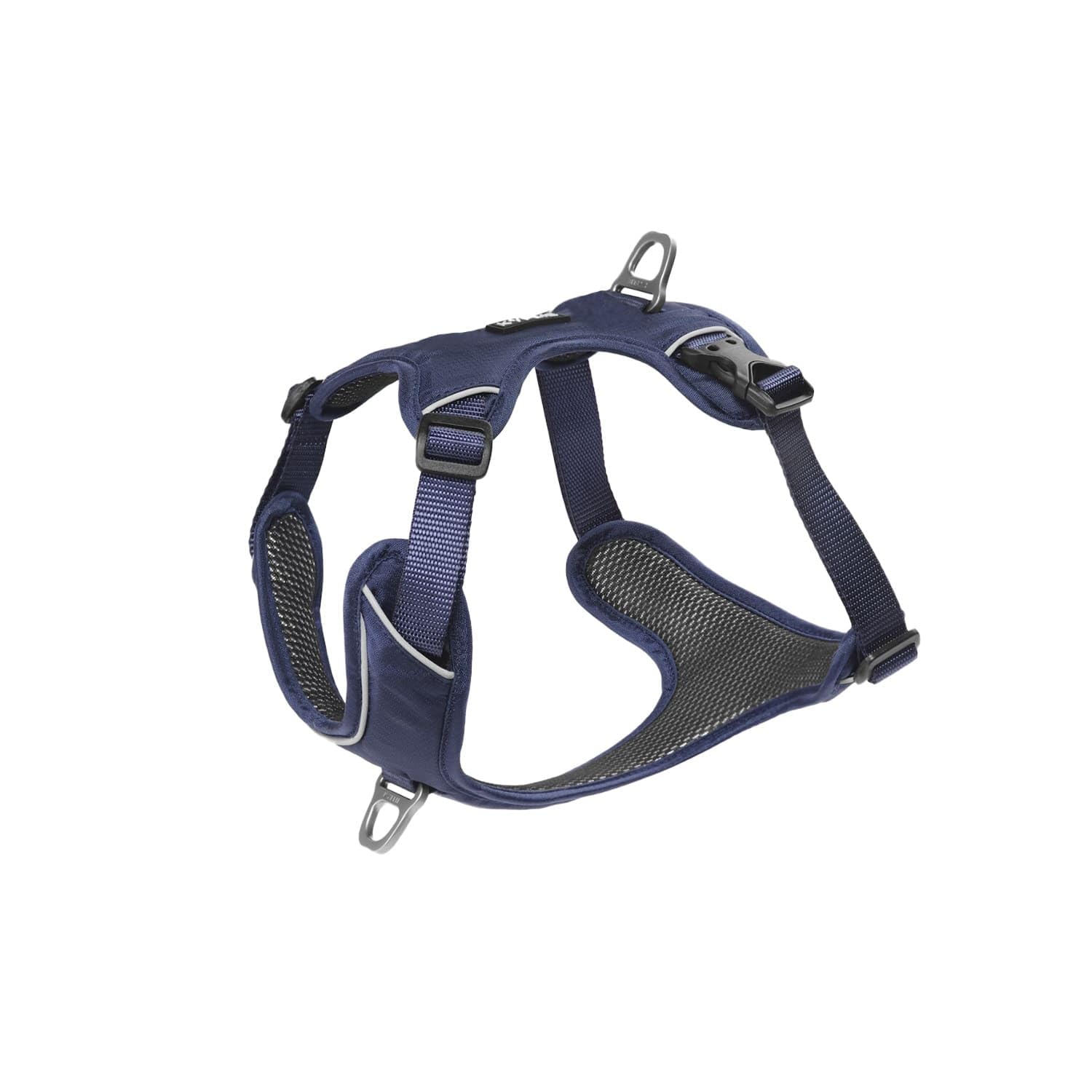 KYFLIE - No-Pull Reflective Dog Harness for Training & Daily Walks - Adjustable & Breathable Y Harness - Front & Back Leash Attachments - XS - Navy Blue