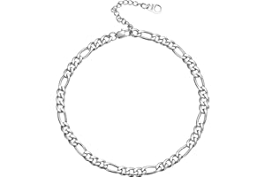 U7 Chain Anklets for Women Men, Hypoallergenic 1MM/5MM/7MM Wide Chain Anklet Bracelets,Figaro/Curb/Mariner/Heart Charm/Cuban 