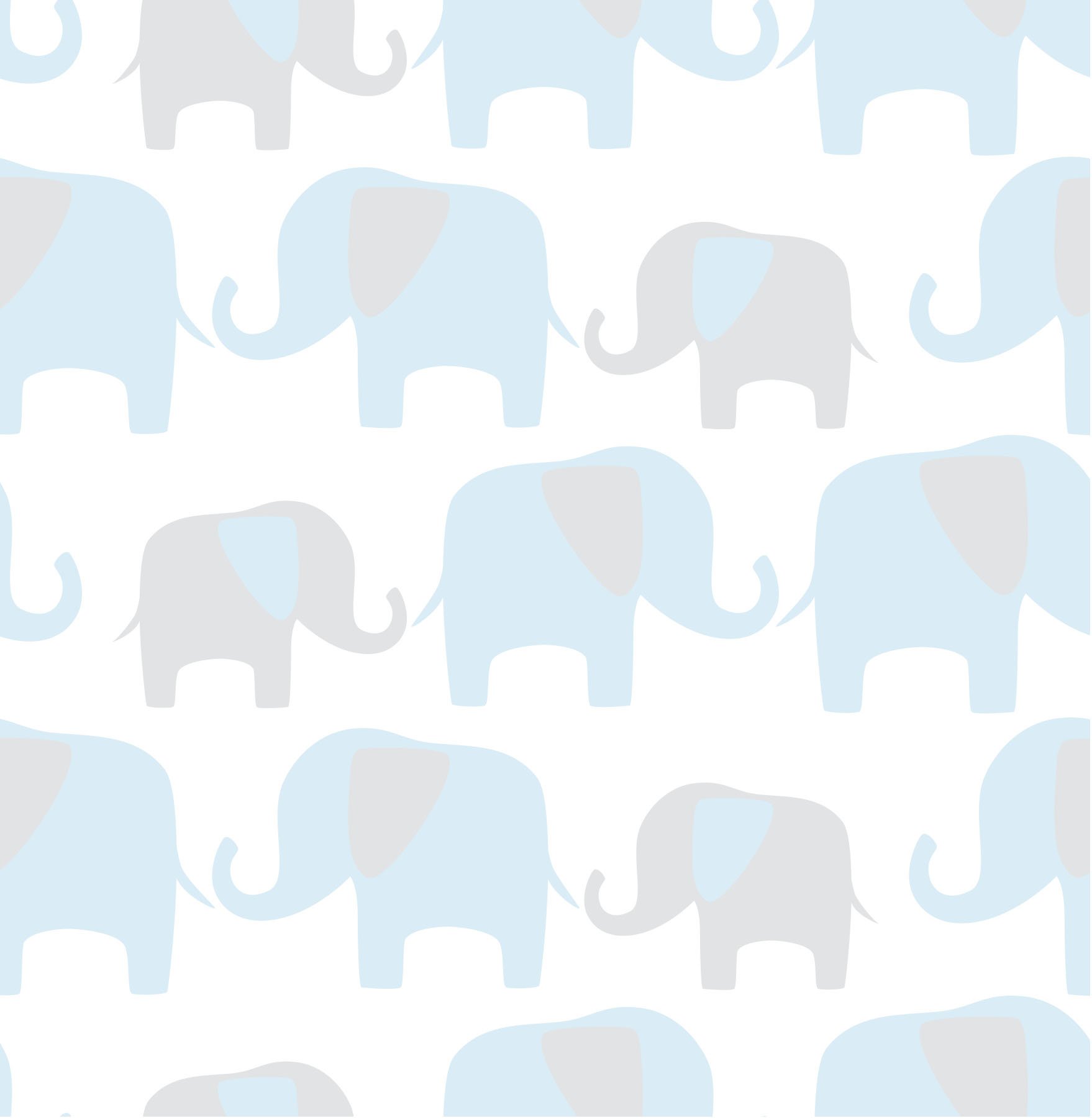 NuWallpaper Blue Elephant Parade Peel and Stick Wallpaper, Vinyl, 20.5" x 20.5"