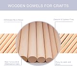 HOSSIAN Wooden Dowel Rods Birch Wood Sticks Crafts 1/4" x 10" Unfinished Round view 3