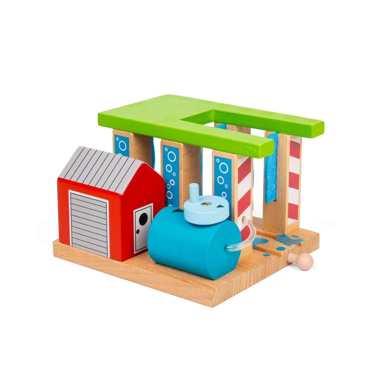 Bigjigs Rail Wood Train Washer | Accessories for Wooden Railway Tracks | Unique Expansion Pack | Gifts for 3+ Year Old Toddlers | Kids Educational Toy Set