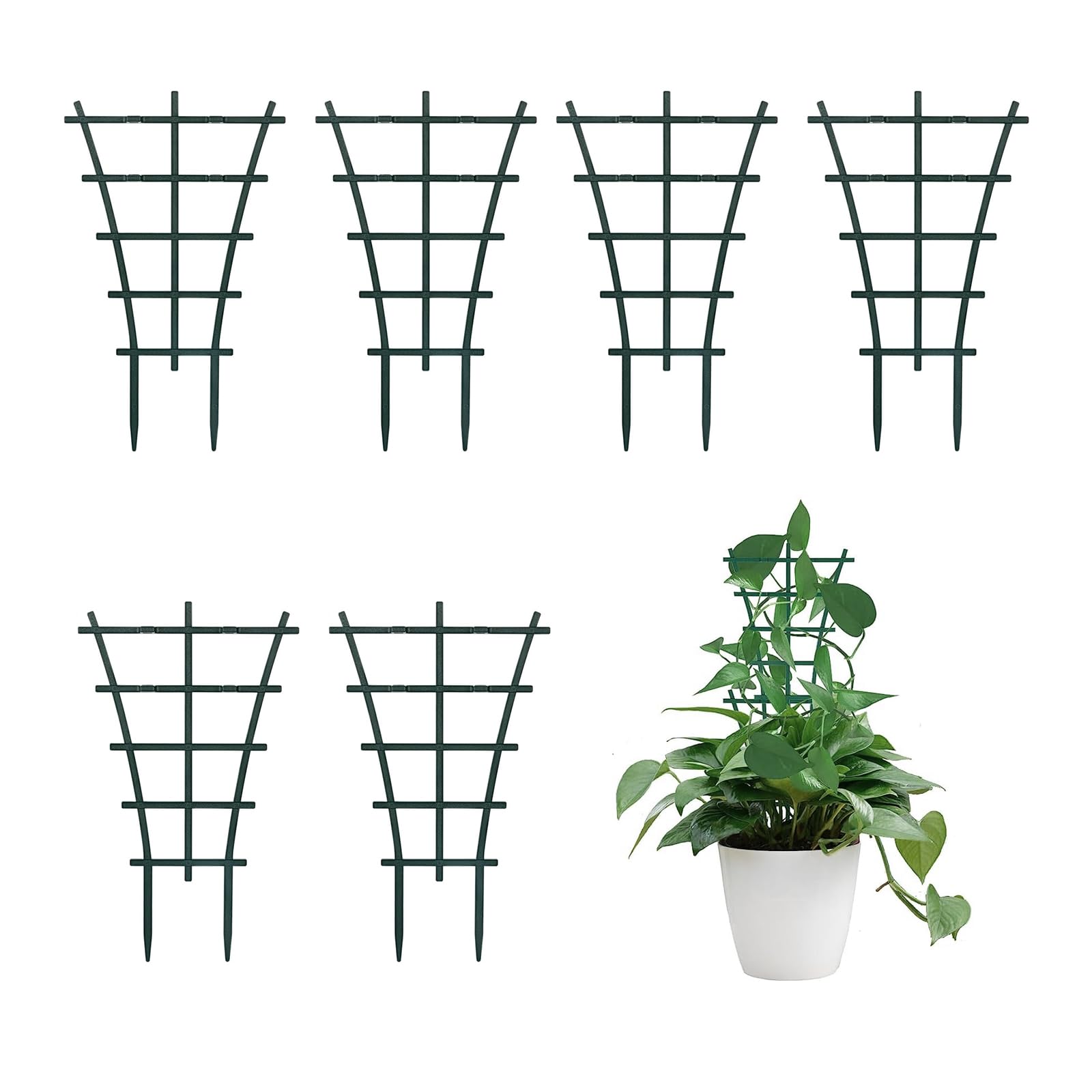 Garden Trellis 6 Pieces, Climbing Plant Stake and Support for Climbing Plants, Trellis Climbing Plant Outdoor and Indoor, Tomato Cucumber Vines, Strong Sturdy Stackable Easy