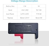 DLYFULL Universal Battery Tester for AAA AA C D 9V and Button Cells view 5