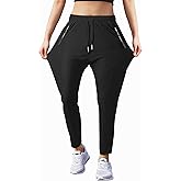 Hidkat Women's Outdoor Hiking Pants Lightweight Breathable Quick Dry Stretchy Running Athletic Pants with Zipper Pocket