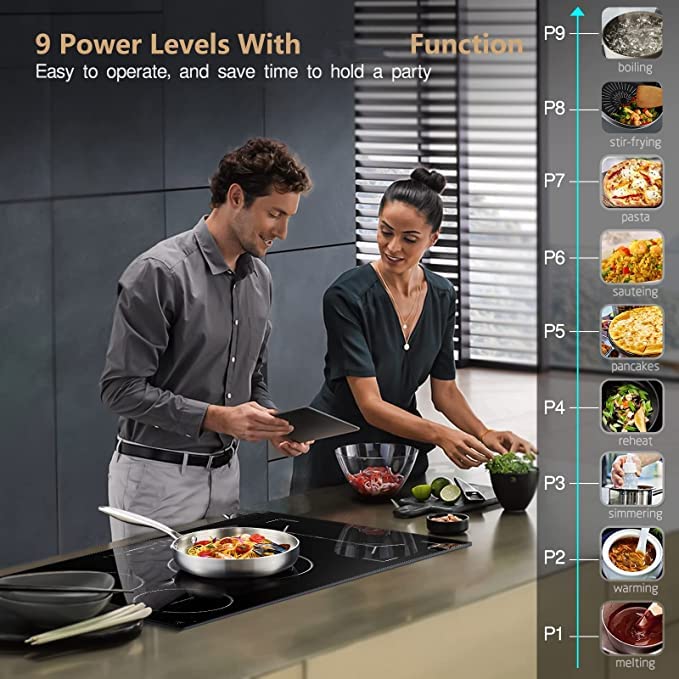 Electric Induction Cooktop, Builtin Induction Stove Top 36 Inch with 5