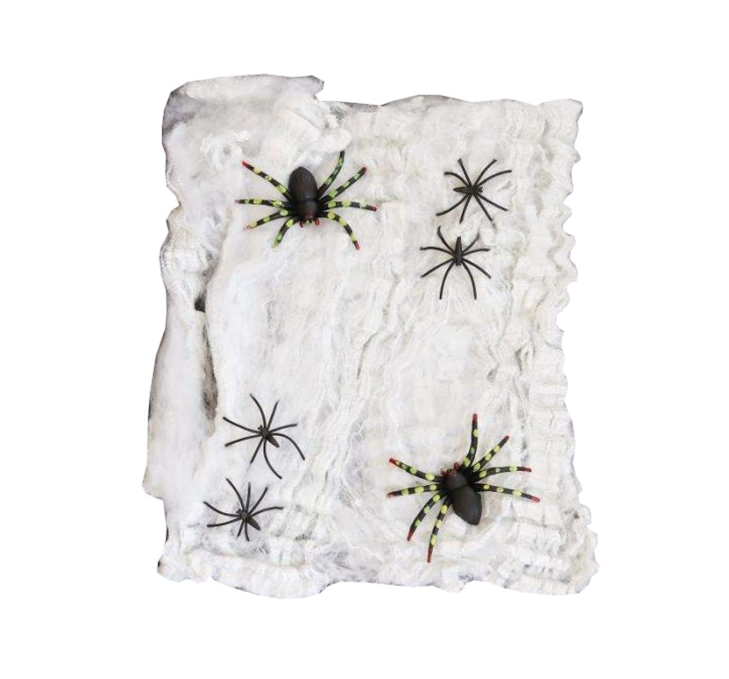 Folat 23683 Spiderweb with 6 Spiders, White