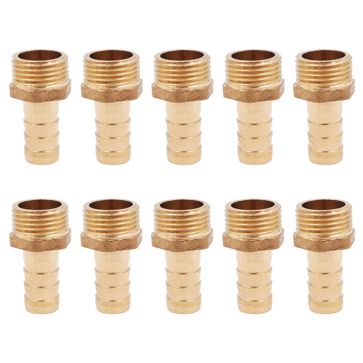 WANGCL 10PCS Hose Pipe Tap Connector Brass Hose Nozzle Connector Hose Fitting Male Adapter for Pond Pool Hose Pipe Adapters -3/8 10mm