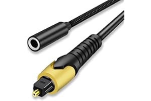 ESWN DNXB 192KHz DAC Optical to 3.5mm Female Converter,Optical Audio Cable to AUX Cable Adapter,Digital to Analog Audio Converter for HDTV DVD Set-top Boxes (Unidirectional O-ptical to AUX)