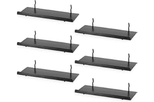 Kokone Pegboard Shelves 6 Pack Medium Pegboard Shelf for Garage Sturdy Iron Pegboard Accessories for Storing or Displaying Versatile Pegboard Wall Organizer for Workbench,Craft Room,Home,Office,Black