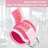 flintronic Ankle Straps for Cable Machine Pink Neoprene D Ring Gym Cuff view 6