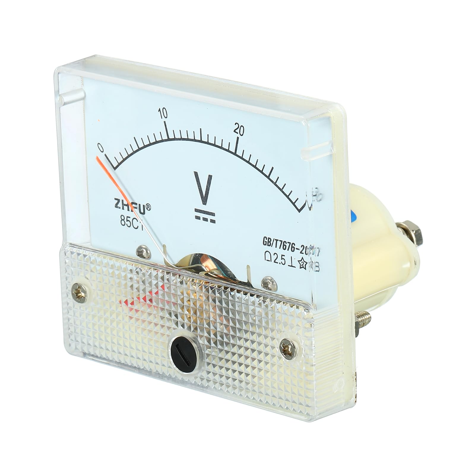 YOKIVE Analog Panel Voltmeter, 85C1 DC0-30V Volt Meter Measuring Gauge, Great for Circuit Testing Measurement Equipment (White, Rectangle)