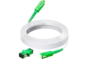 HYX FIBER CABLE SC/APC Fiber Optic Cable 3m/10ft,LSZH White Fiber Optic Internet Cable Single Mode Att Fiber Cable Replacement Simplex OD 3.0mm Armored Fiber Patch Cable OS1/OS2 Compatible