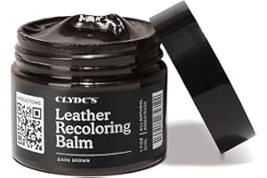 CLYDES LEATHER COMPANY Clyde's™ Leather Recoloring Balm | Non Toxic Leather Color Restorer for Furniture, Car Seat, Tack | 21 Colors of Restoration Leather Dye