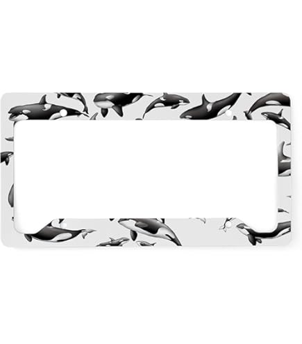 ORCAS Logo Chrome Steel License Plate Frame - Heavy Duty Rust-Free Tag Holder For Cars & Trucks