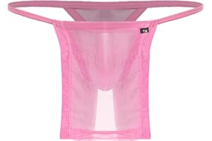 easyforever Mens Sheer Mesh Sumo Loincloth Underwear See Through Low Rise T-Back Thongs Panties