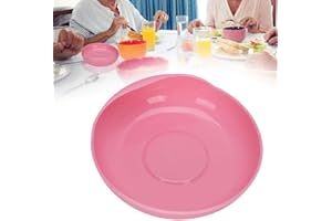 JADPES Spillproof Scoop Plate, Red Round Scoop Dish, Elderly Care Spill?Proof Plate with Suction Cup Base Disabled Non?Slip Tableware for Independent Eating, Self-Feeding Aid