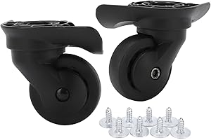 Weojeviy 1 Pair Luggage Replacement Wheels, Luggage Swivel Casters Mute Swivel Wheels Repalcement for Suitcase Black A52
