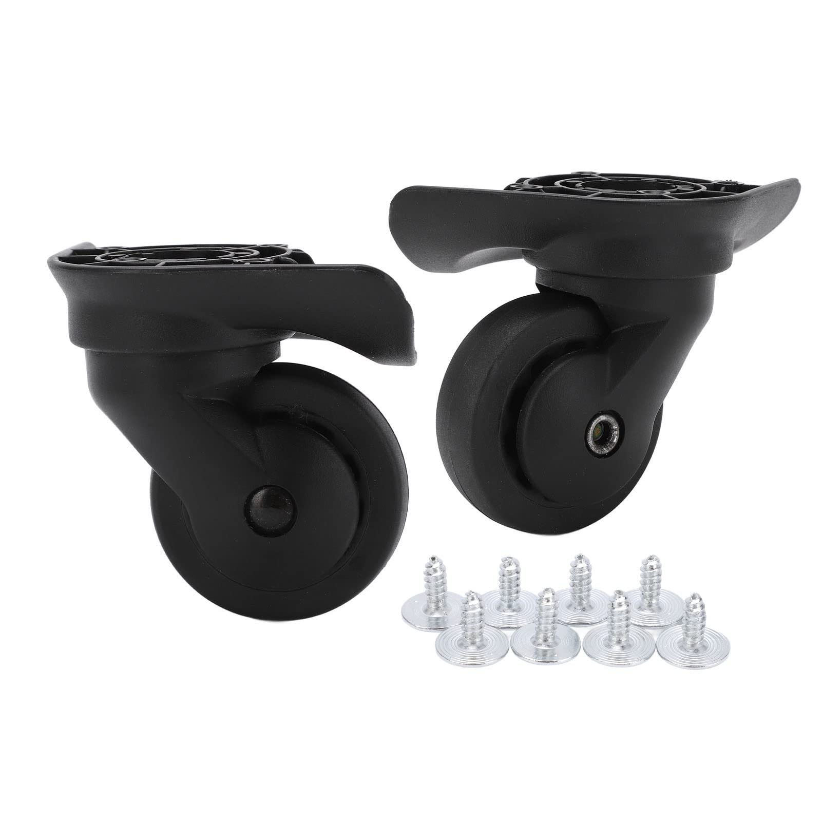 Photo 1 of Suitcase Caster, 1 Pair Luggage Swivel Casters Mute Swivel Wheels Repalcement Luggage Wheels Replacement for Suitcase Black A52