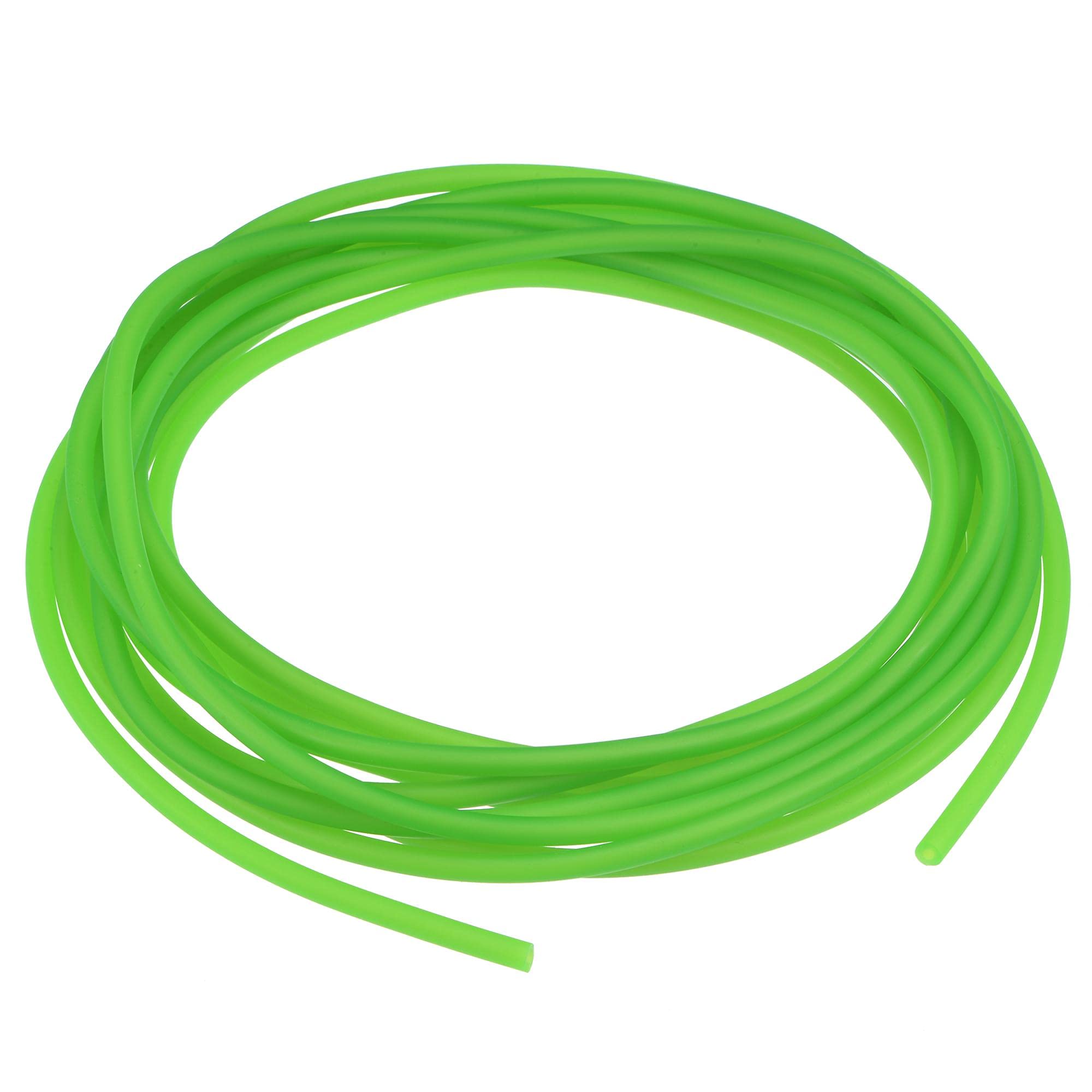 sourcing map Latex Tubing 2mm ID 5mm OD 5m Elastic Rubber Hose Fluorescent Green