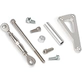 Billet SBC Alternator Bracket Adjustable Kit for Chevy SBC 305 327 350 383 | Small Block Chevy, Alternator Bracket, Polished Aluminum, 5.0L 5.7L V8 Eight Cylinder, Long Water Pump, V Belt System