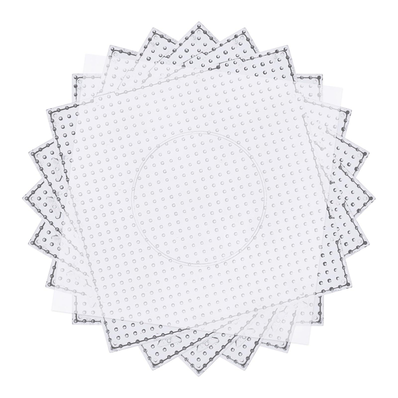 Phinus 6 PCS 5mm Fuse Beads Pegboards Kits, Plastic Bead Boards with 4 PCS Ironing Paper, Large Square Clear Beads Pegboards for Kids Craft Bead, DIY Craft Bead