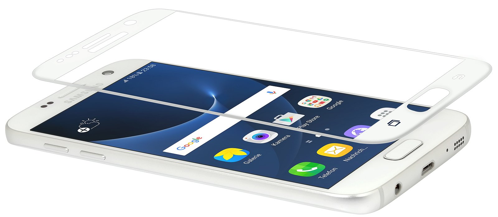 StilGut Samsung Galaxy S7 Screen Protector, 3D Curved Tempered Glass for Galaxy S7 with Full Screen and Edges Coverage, Anti-Scratch, Most Durable and Ultra Clear, White Frame