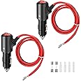 Thlevel 12V Cigarette Lighter Male Plug Replacement with On Off Switch and Leads 1.8FT 14AWG Cigarette Lighter Adapter Extension Cable For Car Truck Motorcycle