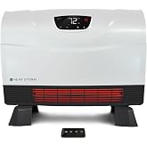 Heat Storm Phoenix Infrared Space Heater with Attachable Feet, Remote Control, Energy Efficient-750-1500 Watts, White Floor or Wall - HS-1500-PHX
