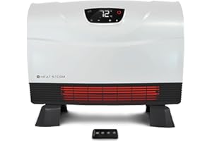 Heat Storm Phoenix Infrared Space Heater with Attachable Feet, Remote Control, Energy Efficient-750-...