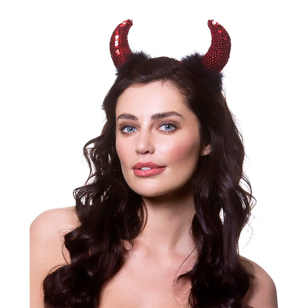 Wicked Costumes Adult Sequin Devil Horns - Fancy Dress Accessory