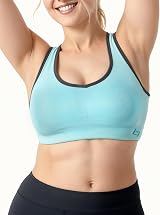 FITTIN Racerback Sports Bra for Women Padded Seamless Activewear 3 Pack view 4