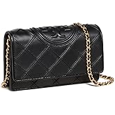 Tory Burch Women's Fleming Soft Chain Wallet, Black, One Size