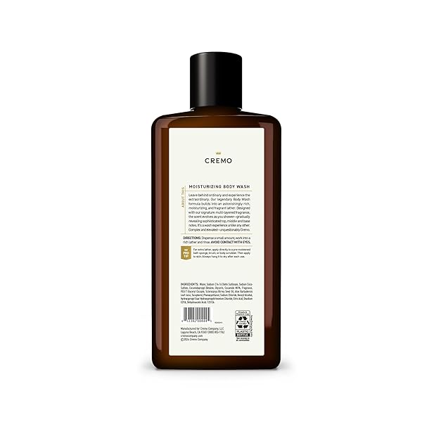 CREMO BODY WASH FOR MEN, RICH-LATHERING SAGE AND CITRUS, 16 FL OZ
