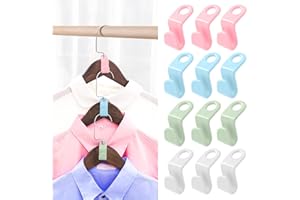 UNEFCYC 50 PCS Hanger Connector Hooks - 2024 New Space Saving Hangers for Closet Organizers and Storage Hangers Hooks,Hanger Clips Plastic Hangers for College Dorm Room Essentials (Multicolor)