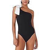 Kate Spade New York Womens Solid Bow One Shoulder One Piece