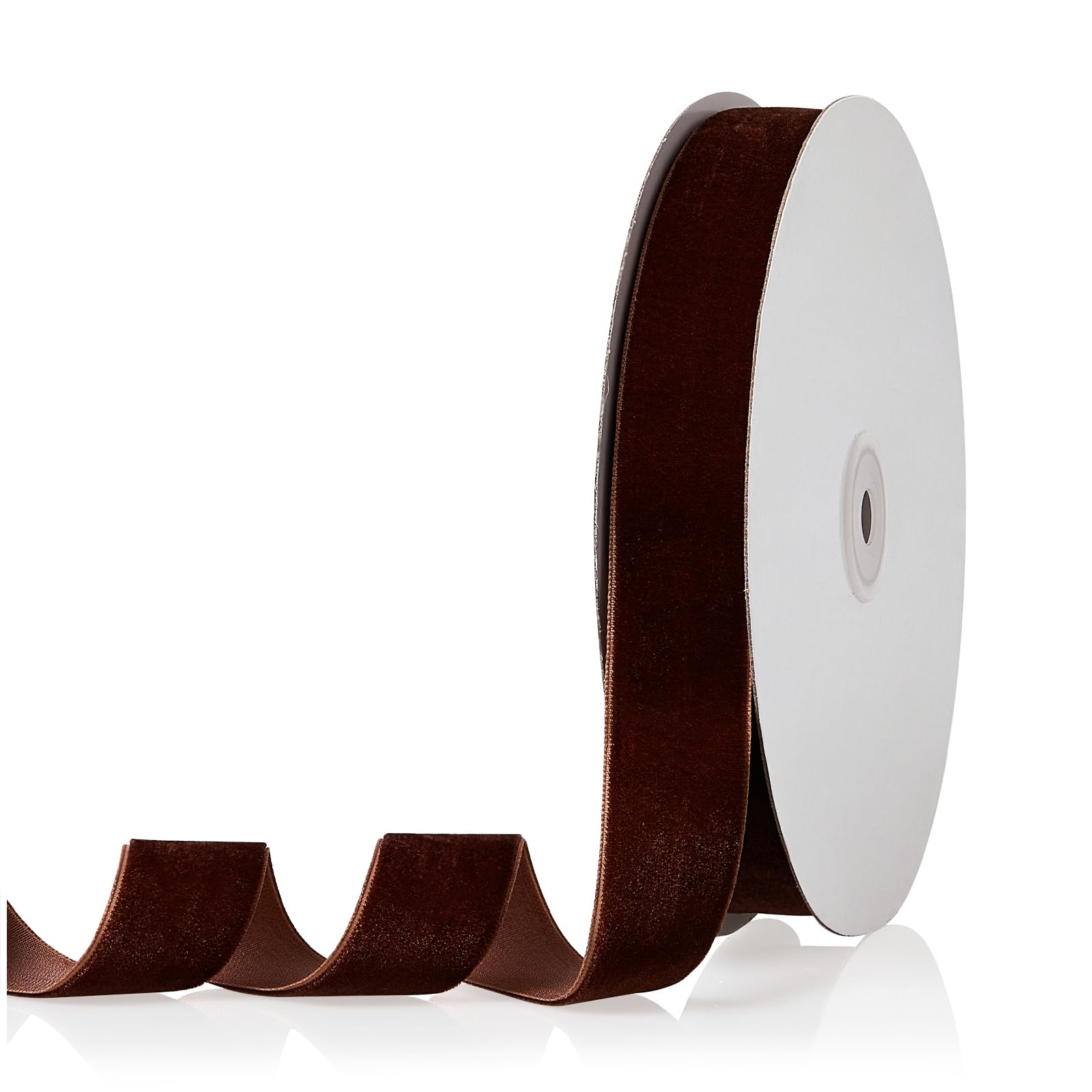 Photo 1 of 1" X 20 Yards Brown Velvet Ribbon for Christmas Tree Wreath Vintage Decoration Handmade Crafts Ornaments Gift Wrapping and Bow Making