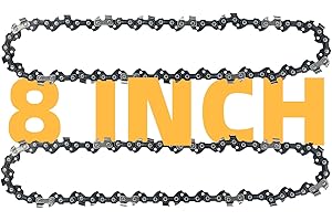 FIFCHALL 8 Inch Chainsaw Chain 3/8" LP Pitch .050" Gauge 33 Drive Links, 8 Inch Replacement Pole Saw Chains Compatible for Sun Joe SWJ800E SWJ806E, Chicago, Portland 62896, Greenworks, Oregon S33-2 Pack