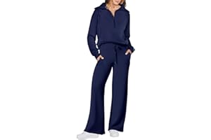 ANRABESS Women 2 Piece Outfits 2025 Fall Fashion Airport Wide Leg Pants Lounge Set Leisure Travel Vacation Clothes Sweatsuits