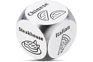ARKUKU Stocking Stuffers for Women Men Adults, for Women Men,Anniversary Steel Food Decision Dice Gifts for Couples Girlfriend Boyfriend Wife Husband White Elephant Gifts Valentines Day