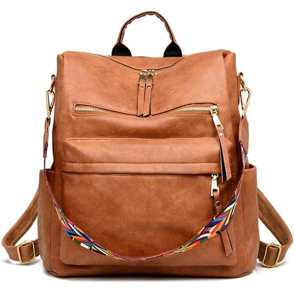 Maxoner Women's Convertible Leather Backpack Purse - Faux Leather Shoulder Bag & Rucksack, Anti-Theft Pocket