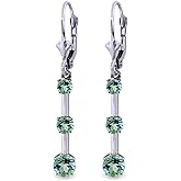 14k White Gold Chandelier Earrings with Blue Topaz