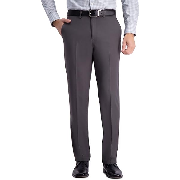 Haggar Men's Comfort Performance Stretch Straight Fit Pant with Super Flex  Waistband (32W x 34L, Dark Grey) at Amazon Men's Clothing store