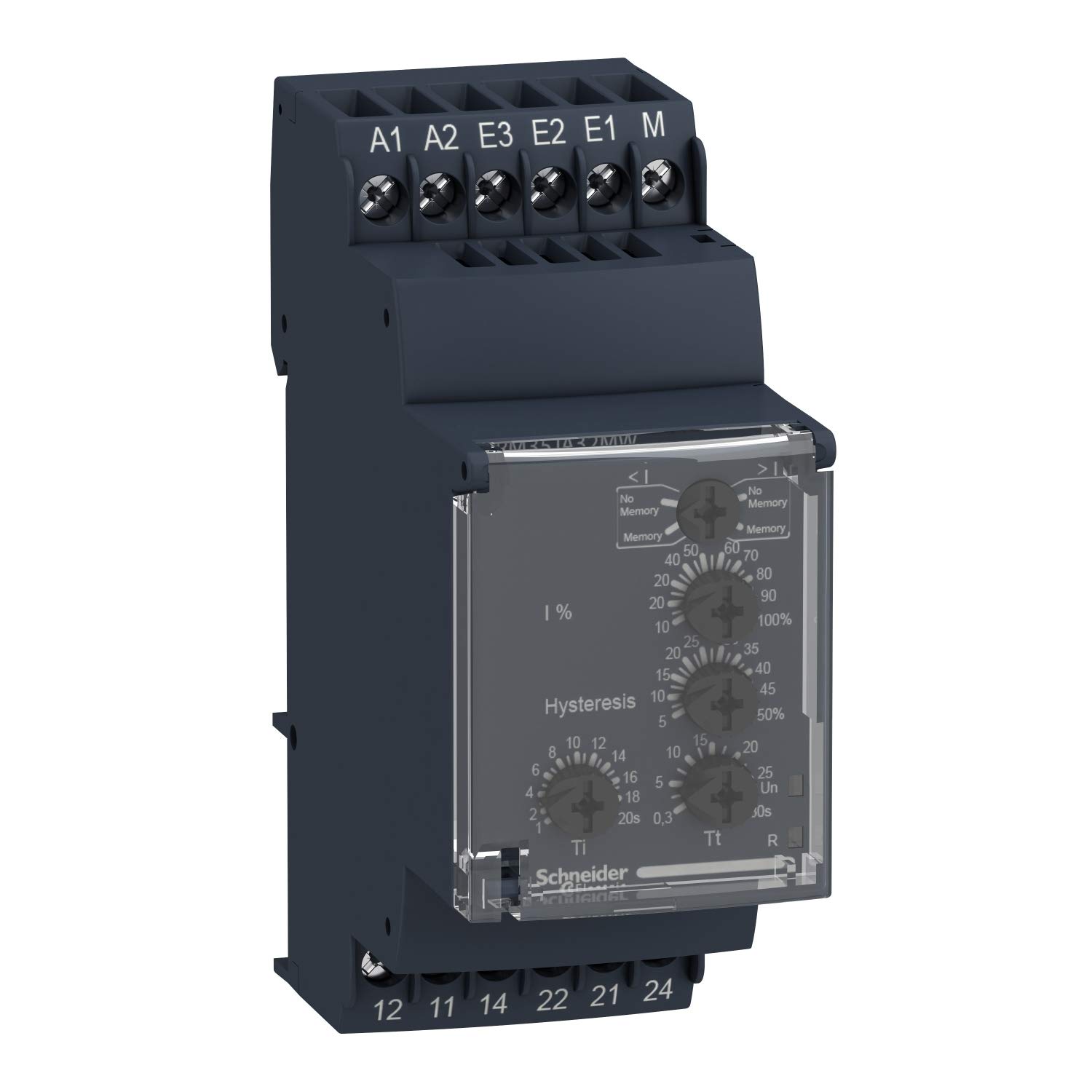 Schneider Electric, Zelio Control, RM35JA32MW, Modular 1-phase current control relay, 5A, 2CO, 150mA-15A 24-240VAC/DC