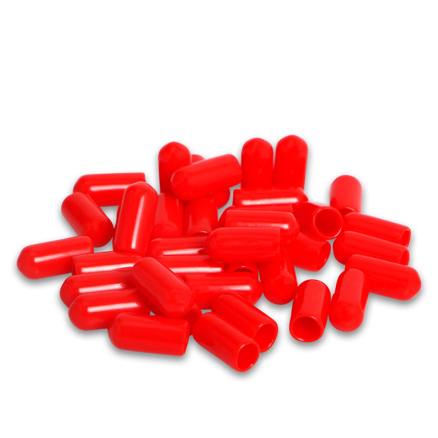 Ohamtes 50PCS ID6mm(1/4") Red PVC Rubber End Caps