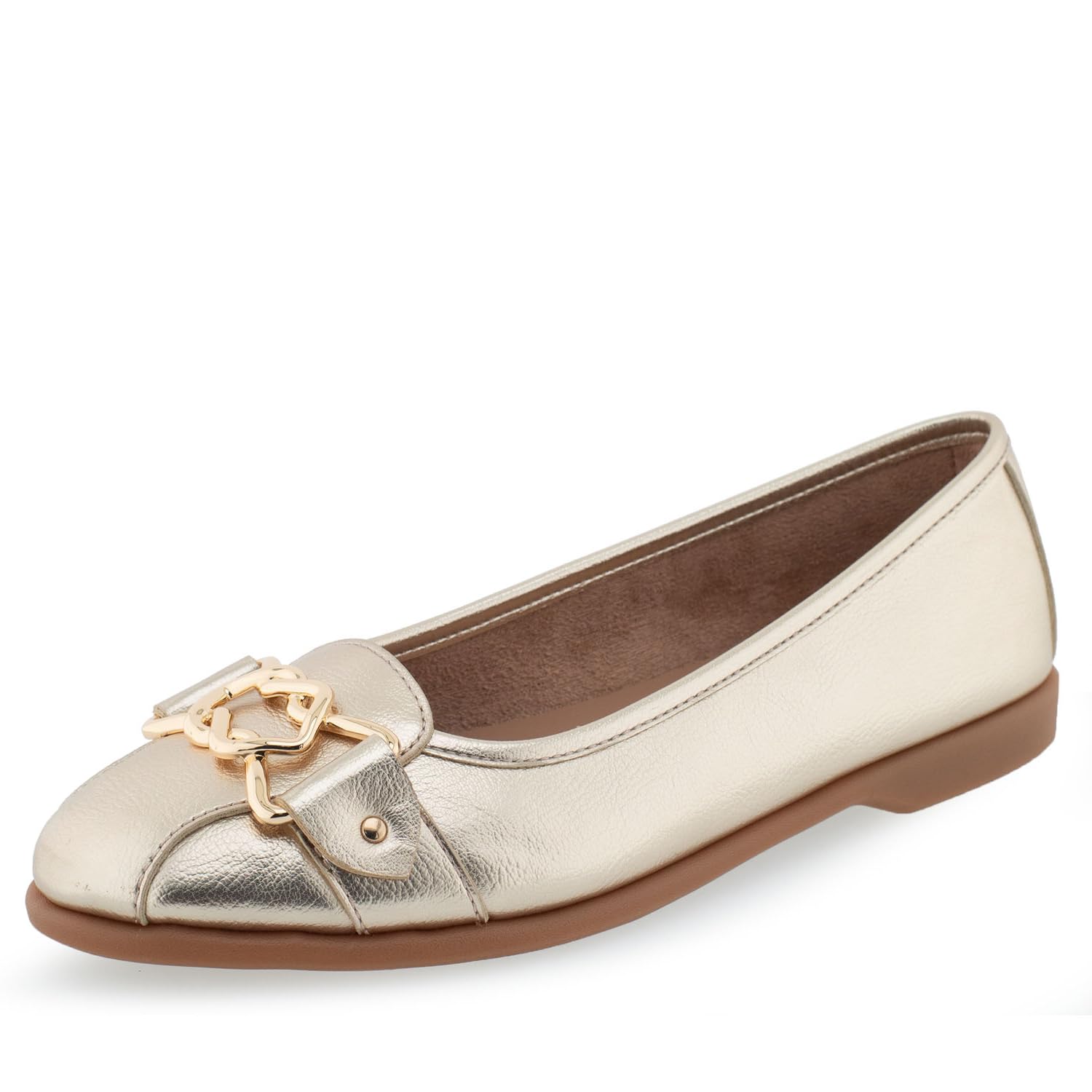 Aerosoles BIA Ballet Flat, Soft Gold PU, 9W