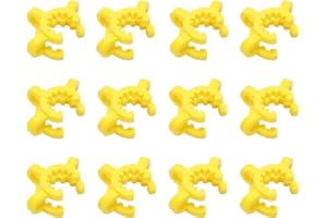 FunChem Plastic Joint Clips in 14mm Size, Secure Hold for Lab Glassware Connections, Yellow, Pack of 12