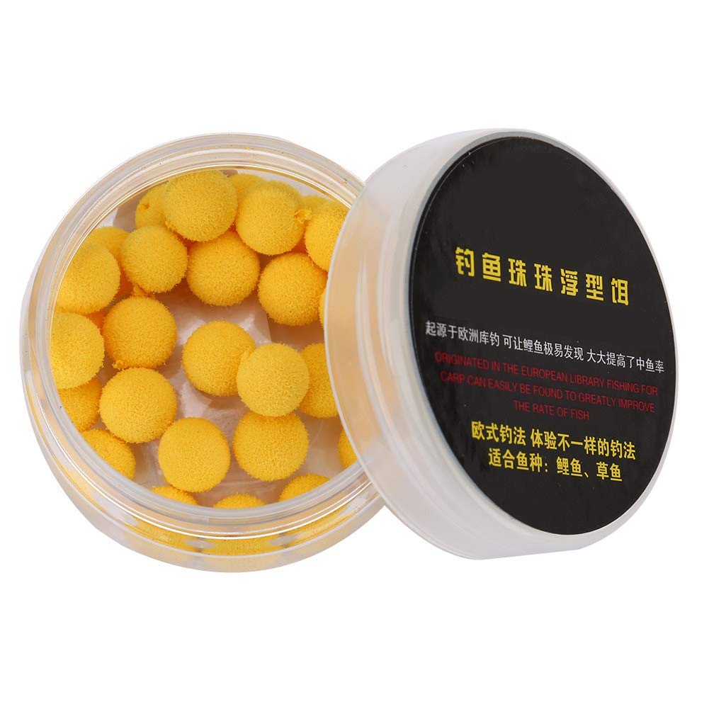 Up Boilies,30pcs 10/12mm Smell Carp Fishing Bait Foam Up Soft Pellets Boilies Eggs/Floating Ball Beads Feeder Artificial Carp Baits Lure/Hair Rig (10MM Yellow(No Flavor))