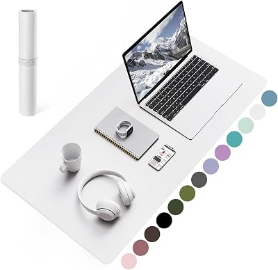 YSAGi Non-Slip Desk Pad 80x40 cm Waterproof PVC Leather White