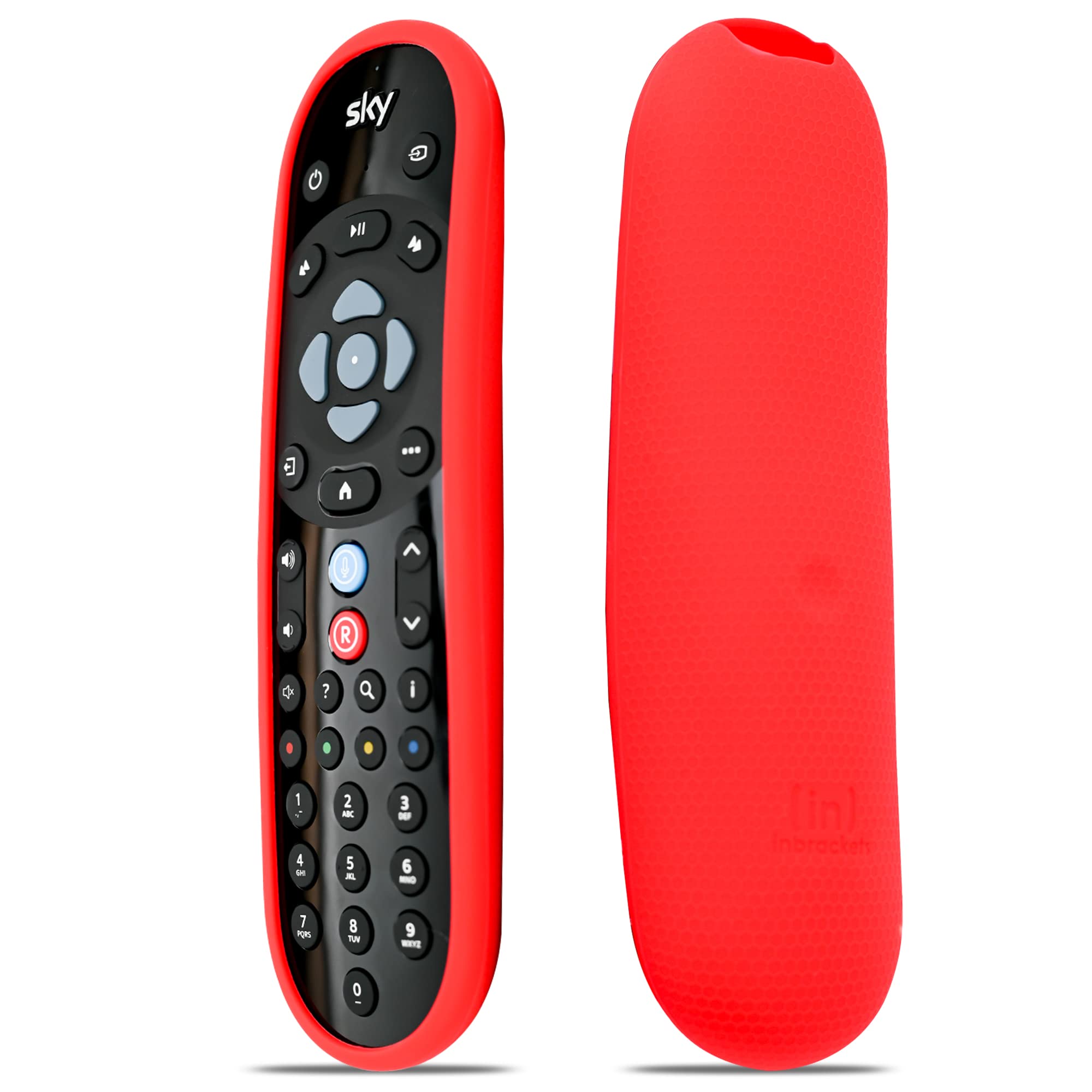 Sky Q Remote Cover Protective Case by Inbrackets – Shockproof Cover Case Skin for Latest Sky Q Remote Control EC202O – Anti-Slip – Premium Durable Silicone Honeycomb Texture RED